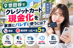 世田谷でクレジットカード現金化を家族にバレずに使うには？電話・郵送物で比べる