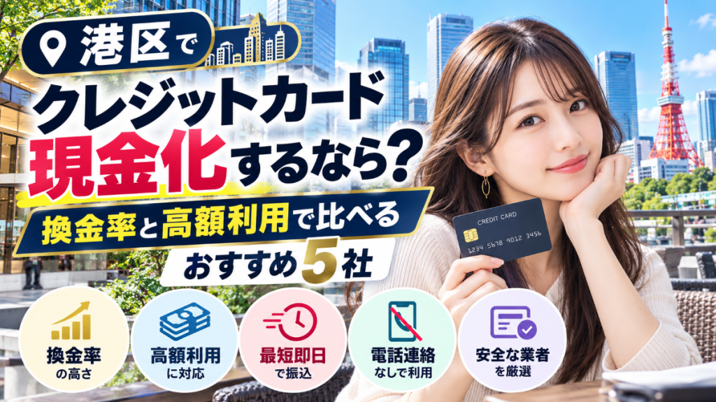 港区でクレジットカード現金化するなら？換金率と高額利用で比べるおすすめ5社